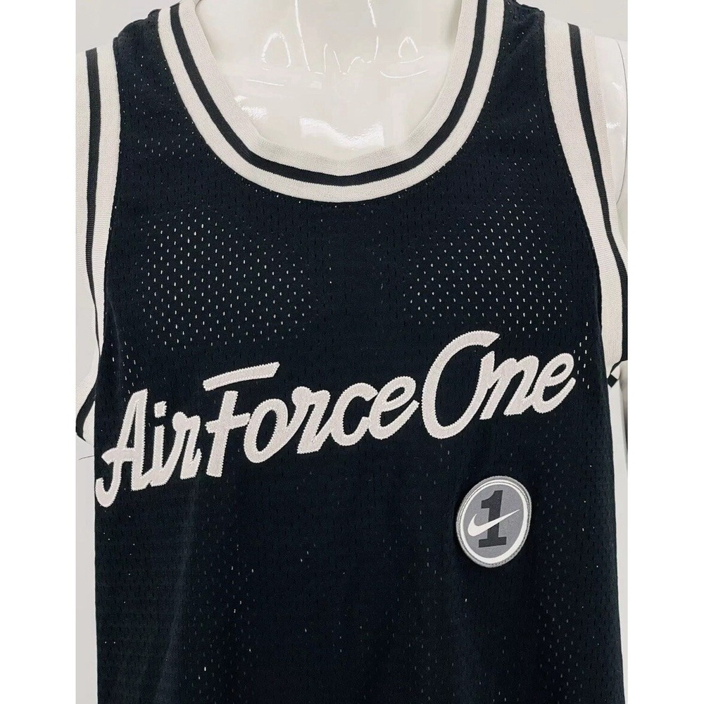 Nike Air Force 1 Jersey‎ Tank Top Mens Medium Black White Sportswear AJ2374-010